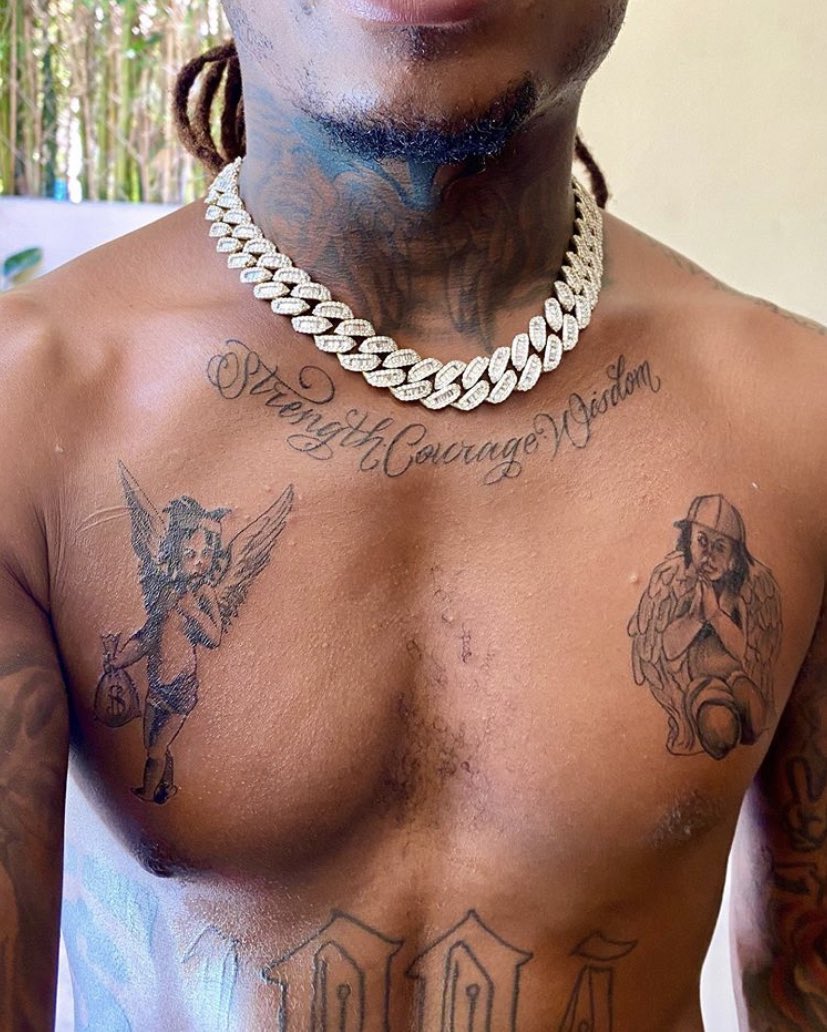 Two Chainz chest tattoo detail