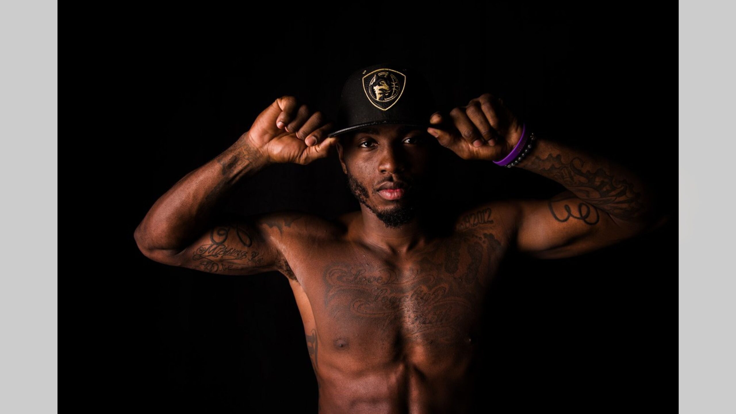Laquon Treadwell chest tattoo composition Laquon Treadwell tattoos: color studio portrait showing the chest tattoo composition