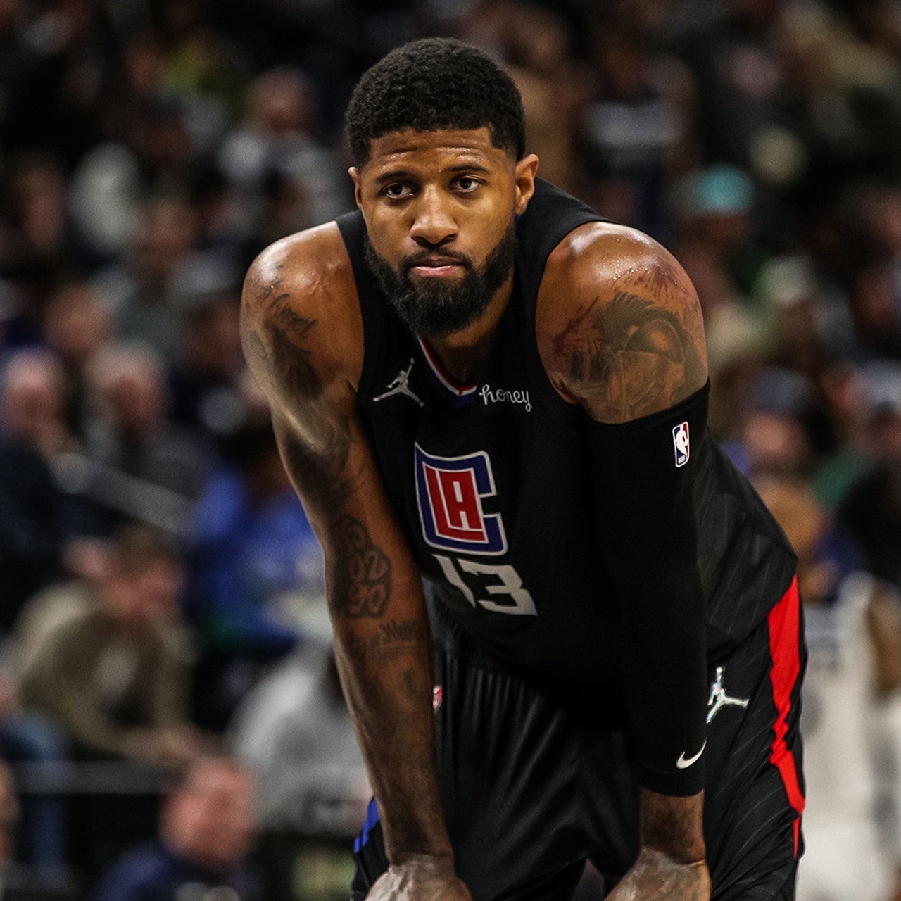 Paul George tattoos: lion and tiger hand tattoos