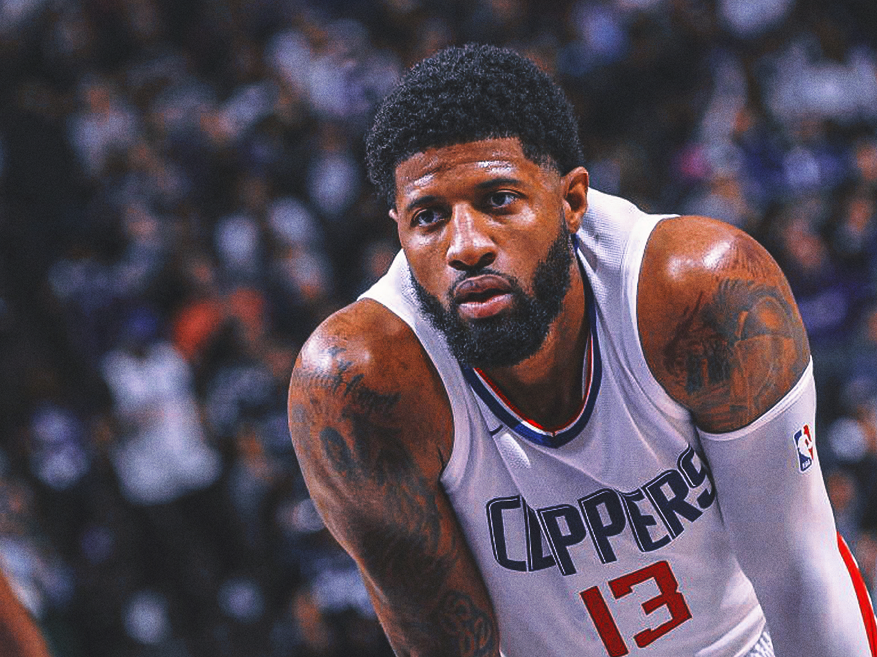 Paul George tattoos: Walk by Faith lettering