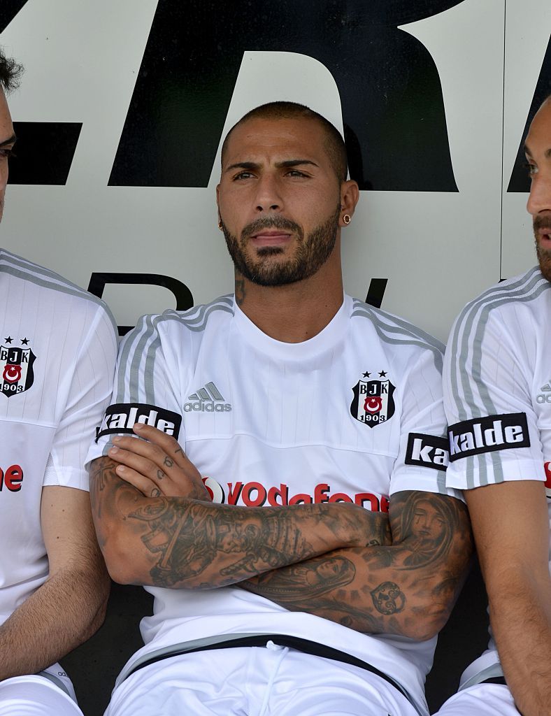Ricardo Quaresma showing his hand and arm tattoos