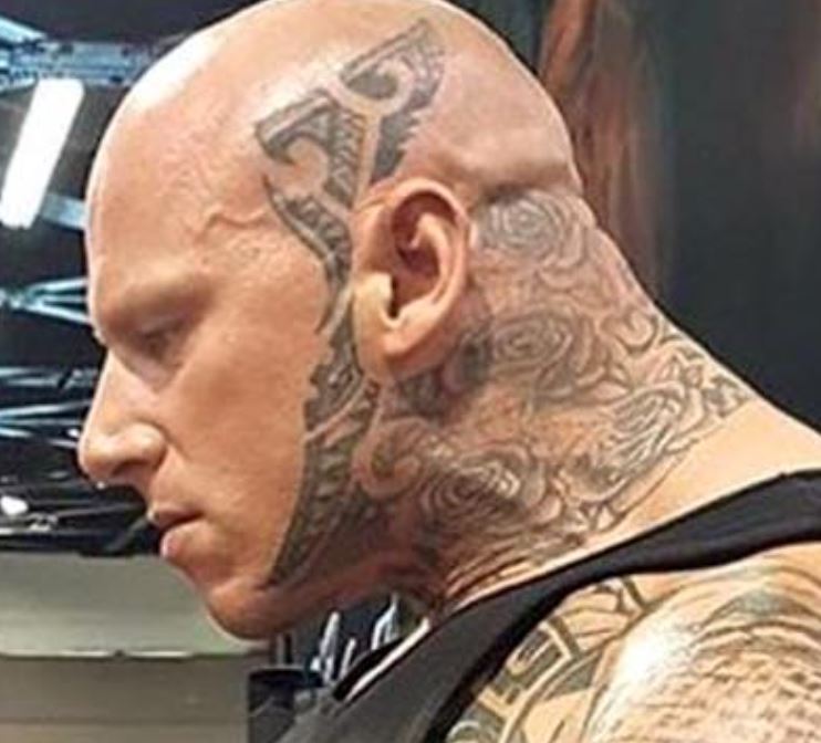 Martyn Ford head and neck tattoos