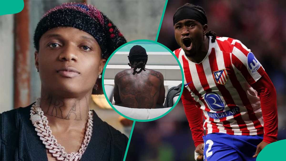 Ademola Lookman tattoos: Genuine tattoo evidence showing the shoulder and arm area