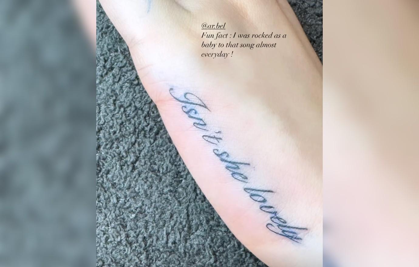 Alabama Barker documented hand lettering Alabama Barker tattoos: documented hand lettering