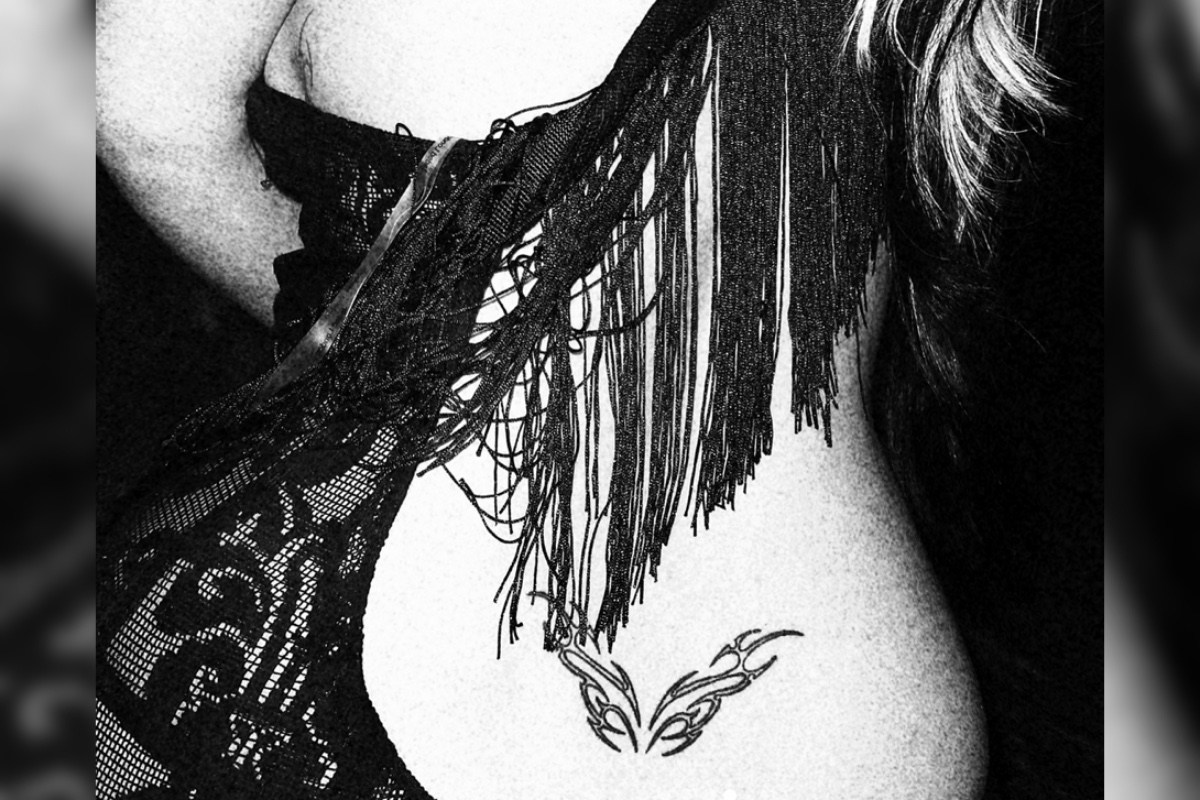 Alabama Barker documented lower-back tattoo, close crop Alabama Barker tattoos: documented lower-back tattoo, close crop