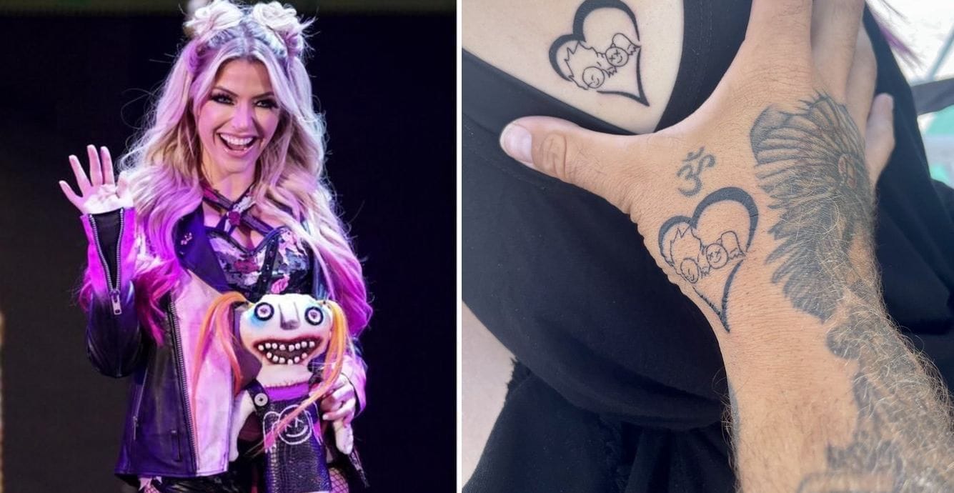 Alexa Bliss white ink heart chest tattoo
