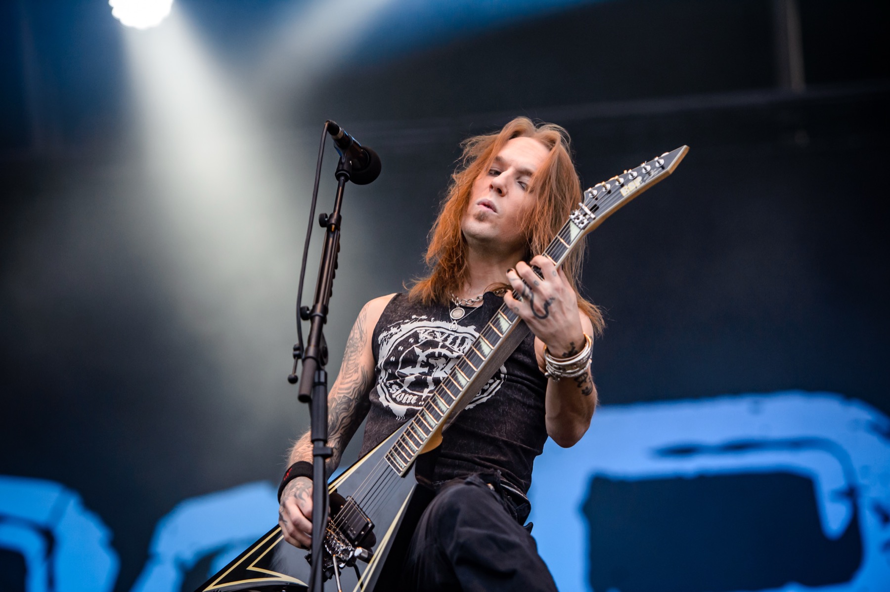 Alexi Laiho with visible hand, wrist and forearm tattoos