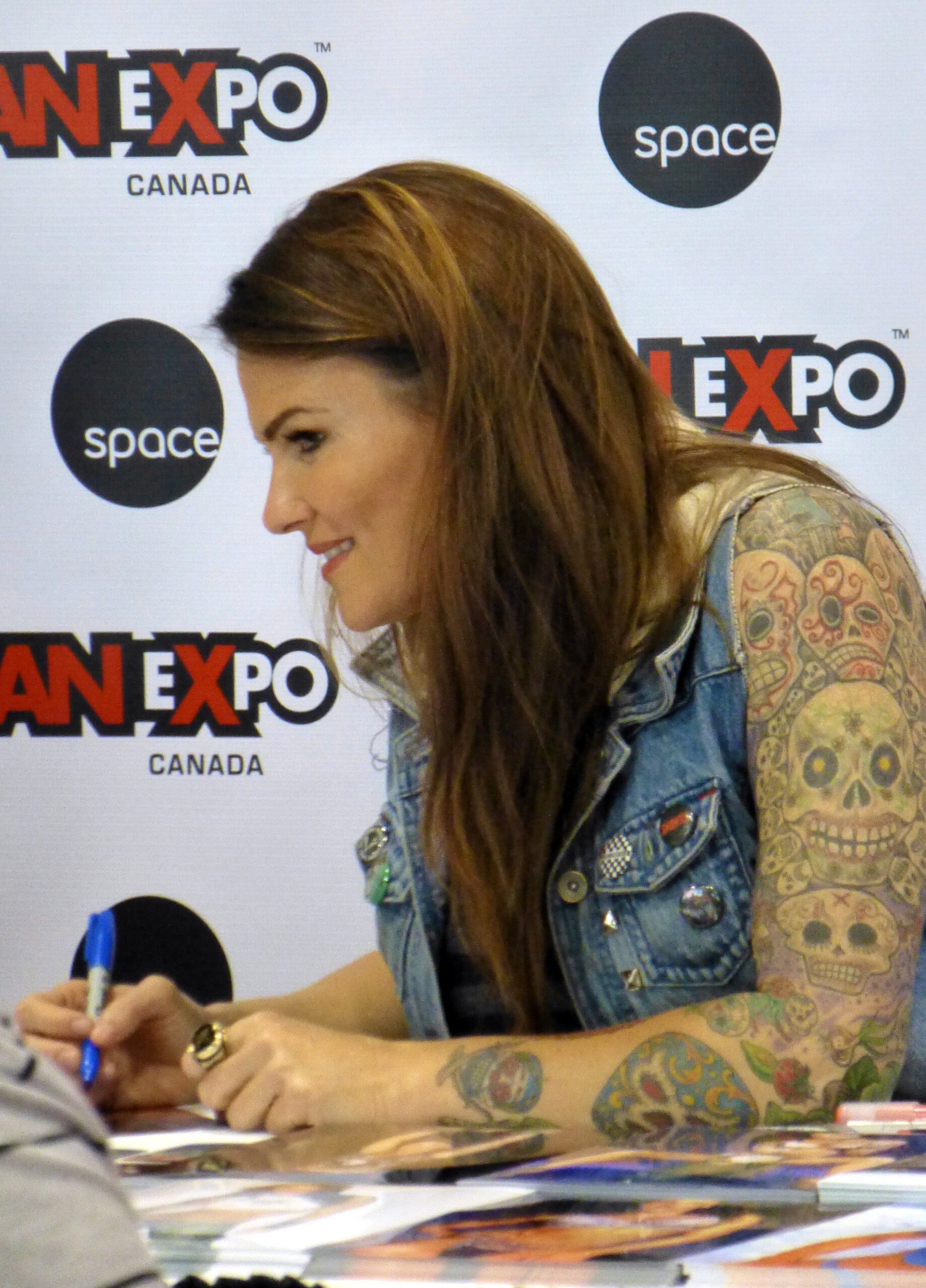 Amy Dumas Shoulder Gargoyle Tattoo