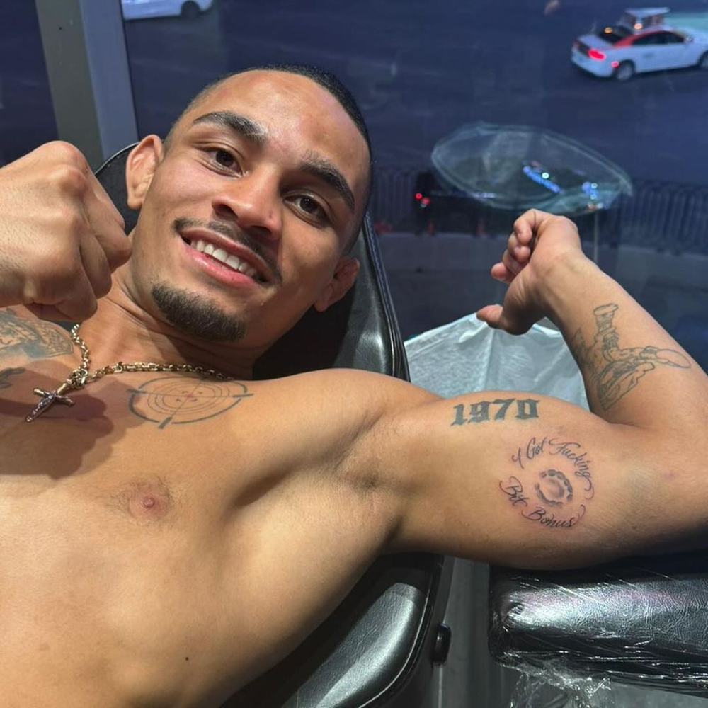 Andre Lima tattoos: The bite-mark tattoo on his left arm