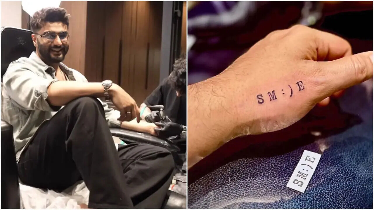 Arjun Kapoor Genuine tattoo evidence for the newer hand lettering. Arjun Kapoor tattoos: Genuine tattoo evidence for the newer hand lettering.
