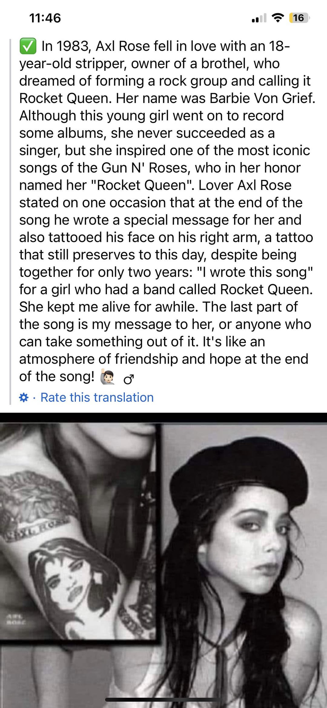Axl Rose Monique Lewis tattoo