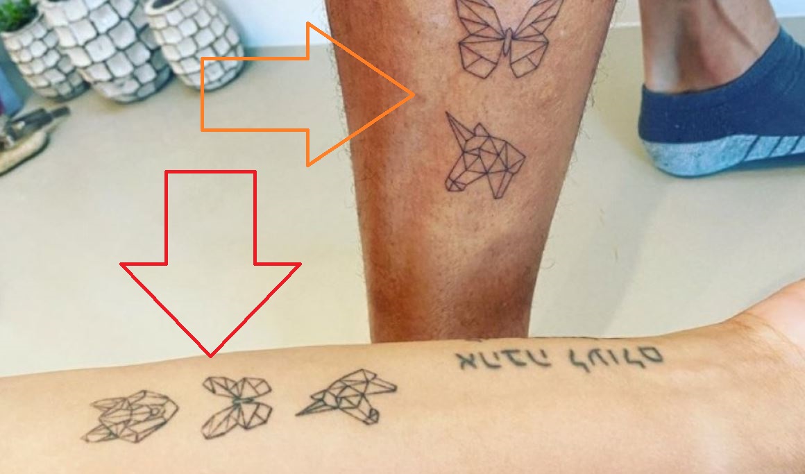 Ayesha Curry tattoos: three geometric family symbols