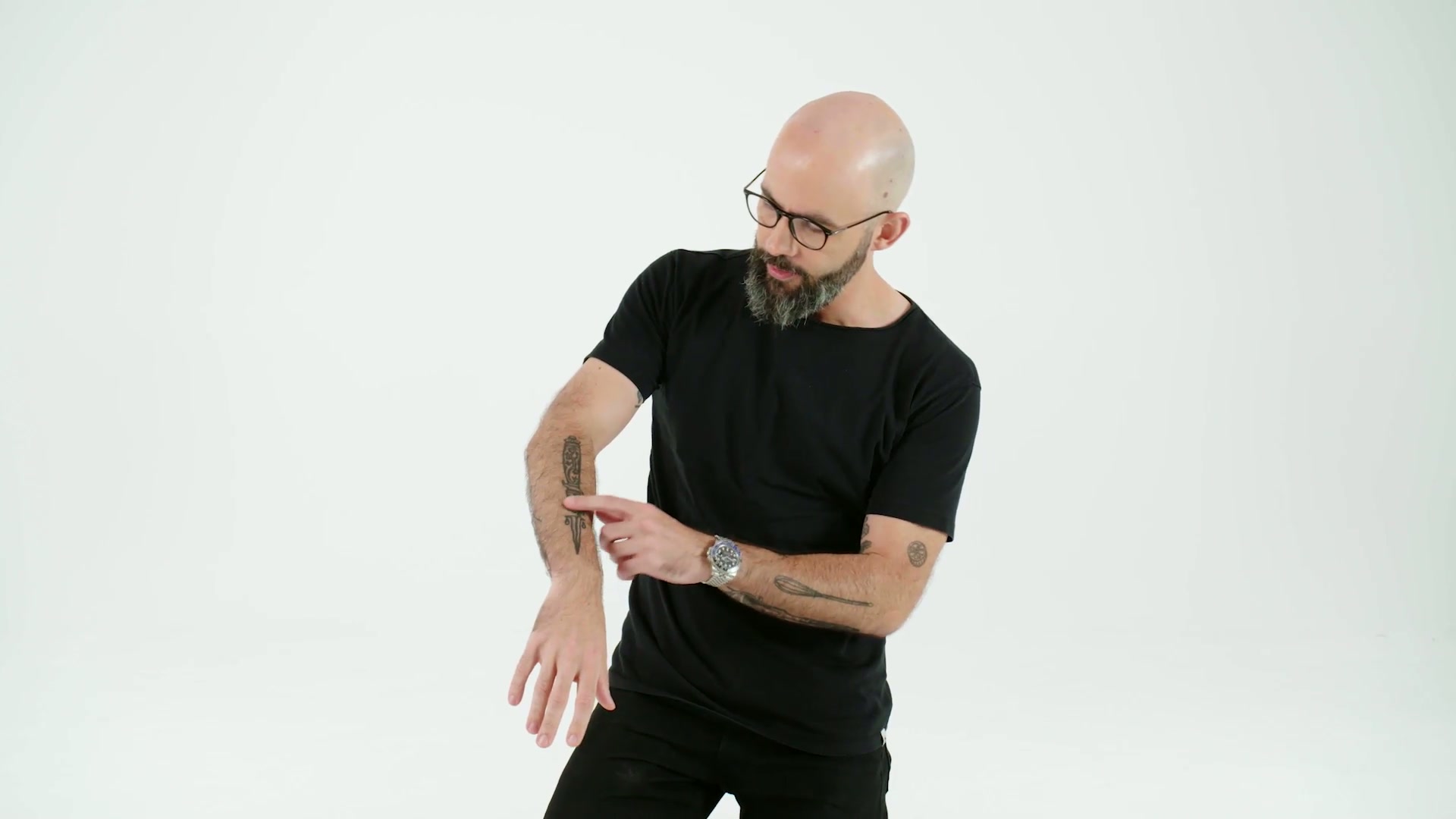 Babish tattoos: wide view of the documented food-and-film forearm collection