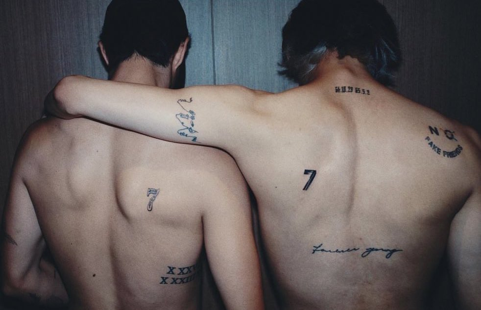 BamBam tattoos: matching GOT7 7 back tattoo