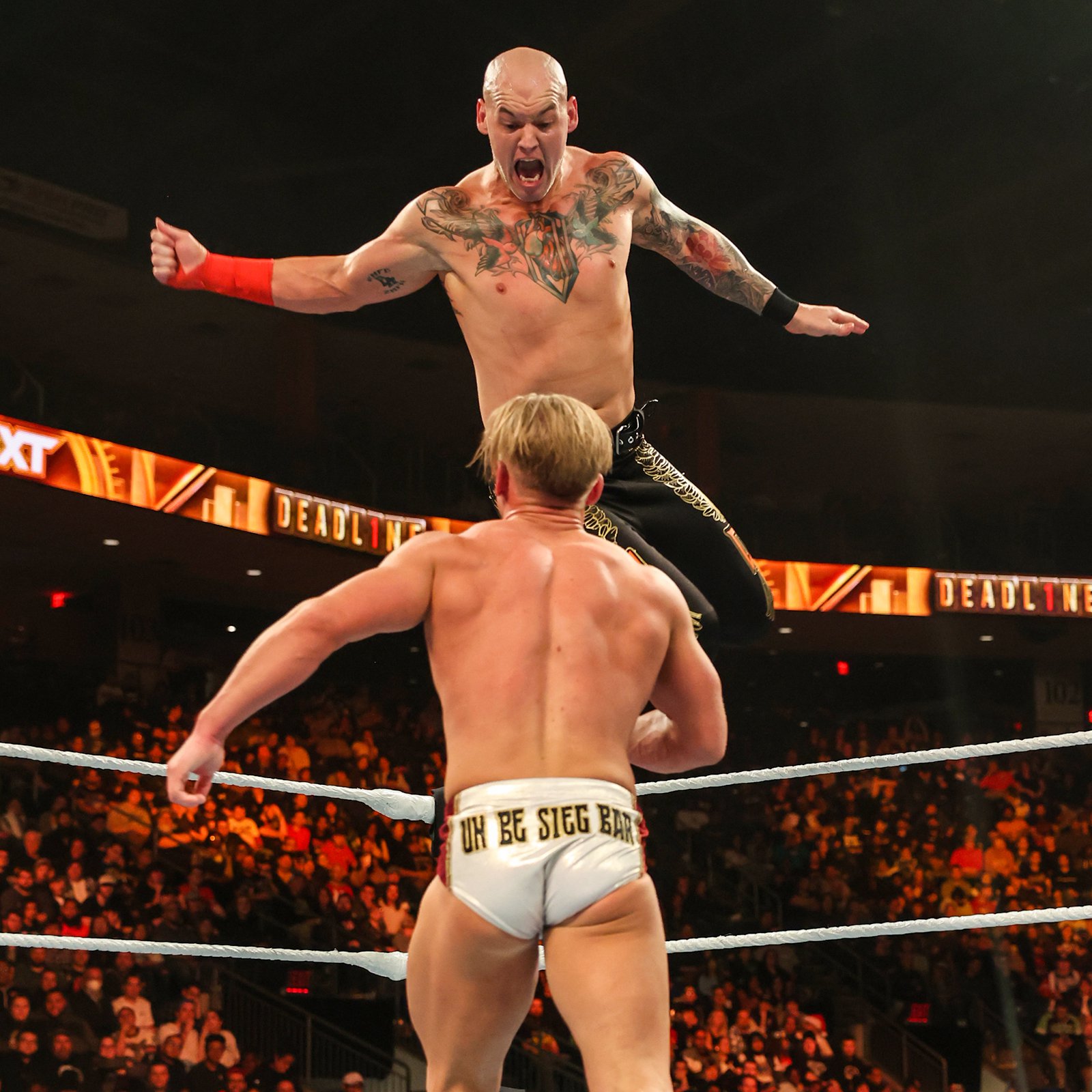 Baron Corbin tattoos: Birds and heart chest tattoo