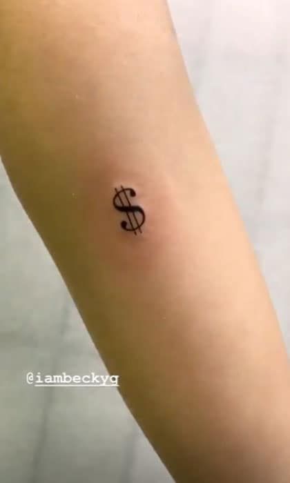 Becky G tattoos: The dollar sign for “Dollar”
