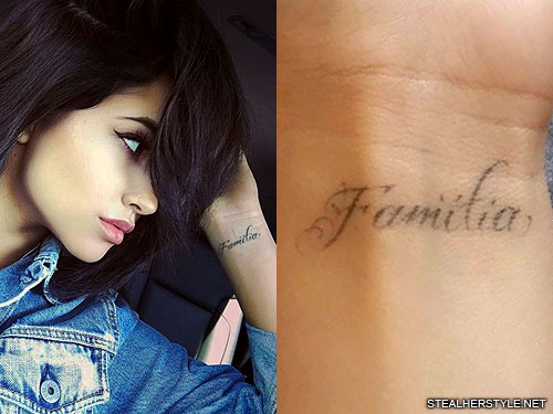 Becky G tattoos: The “Familia” wrist tattoo