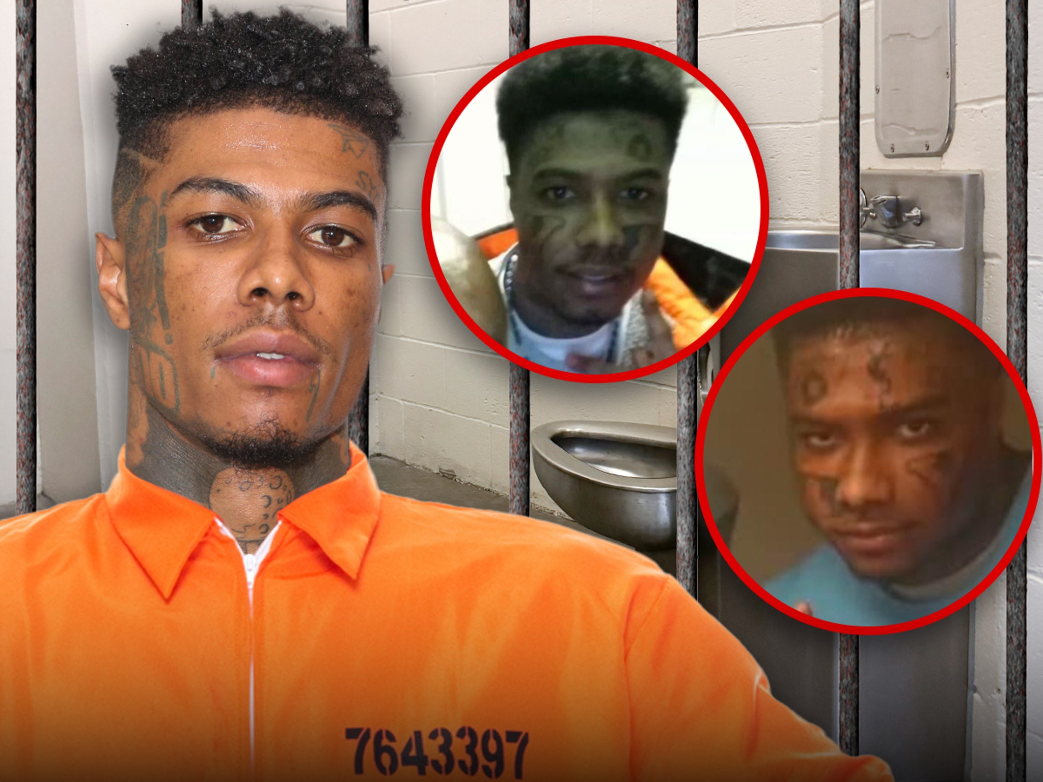 Blueface face tattoos in prison photo