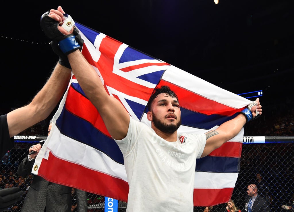 Brad Tavares in a contextual photograph: Hawaii and life around the Octagon; not tattoo evidence