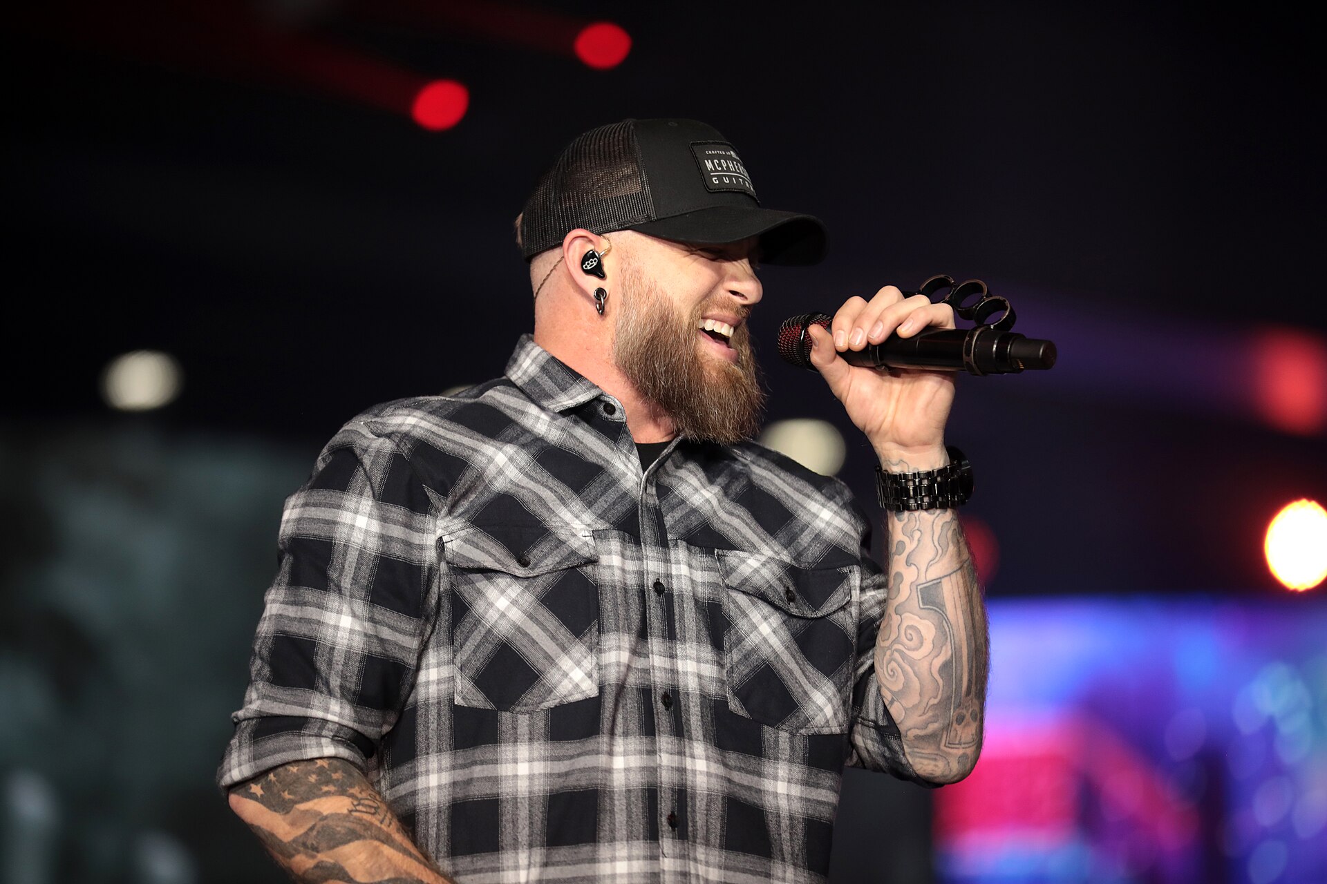 Brantley Gilbert sleeve tattoo ink closeup