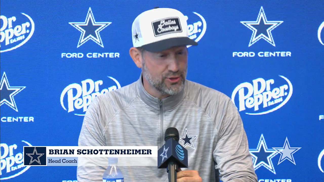 Brian Schottenheimer Cowboys interview Brian Schottenheimer in a contextual photograph: Brian Schottenheimer contextual Cowboys interview photo; not tattoo evidence