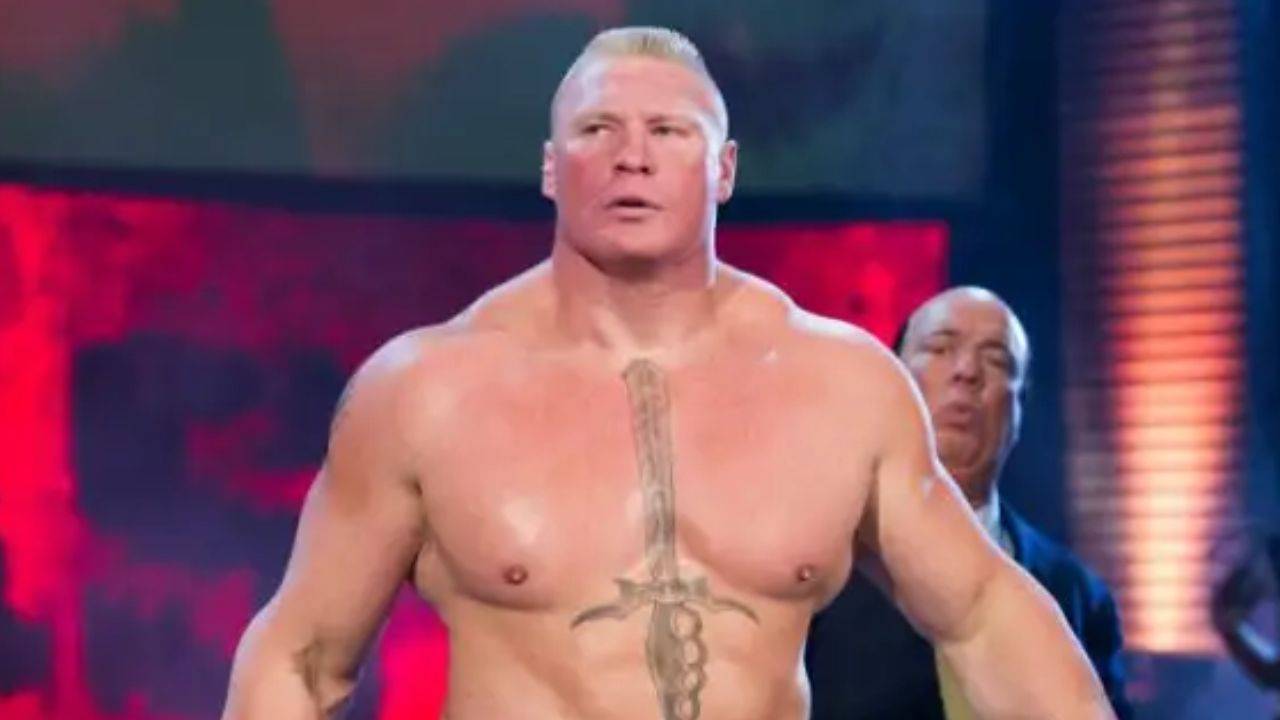 Brock Lesnar's sword chest tattoo