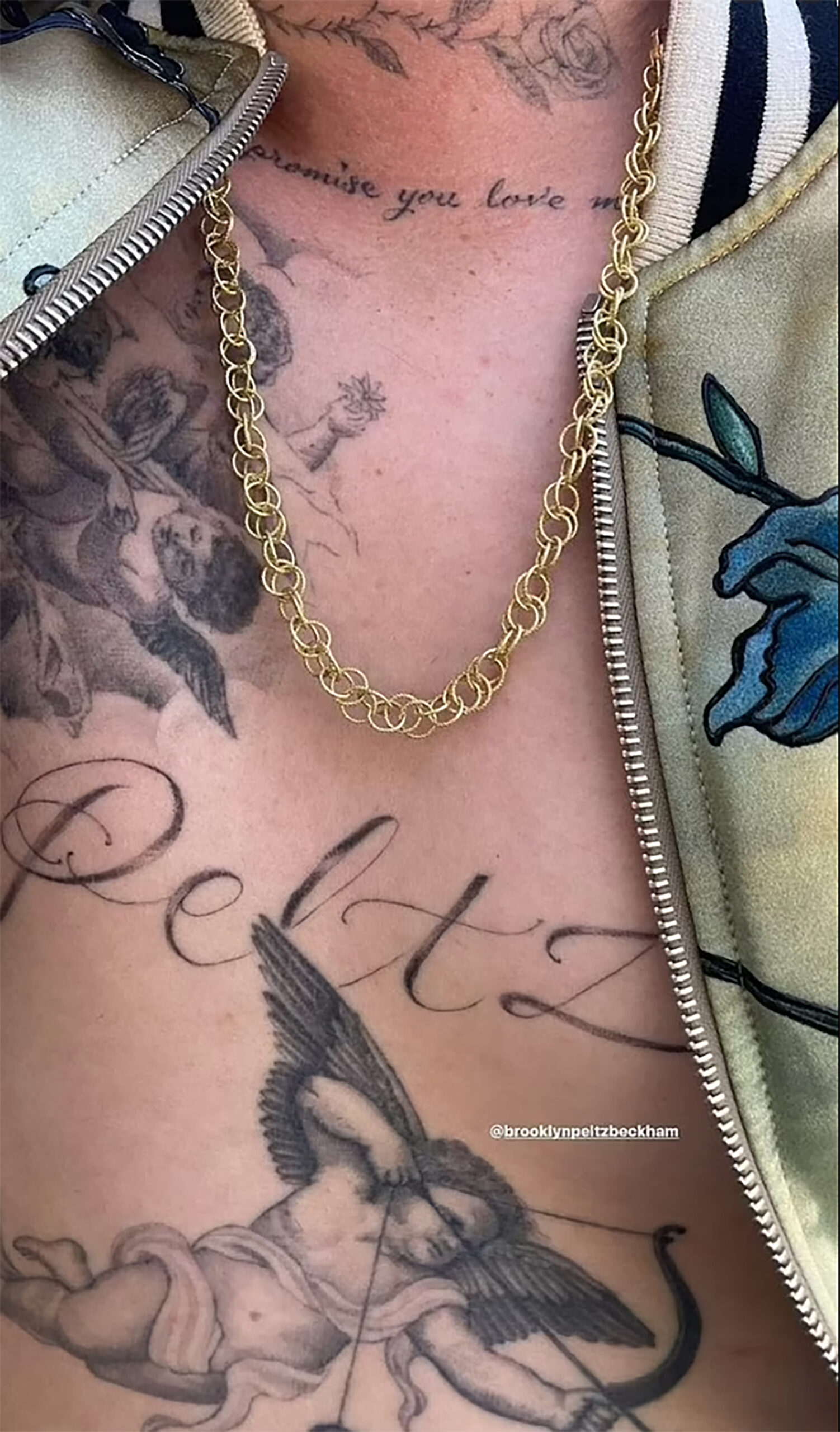 Brooklyn Beckham chest tattoos