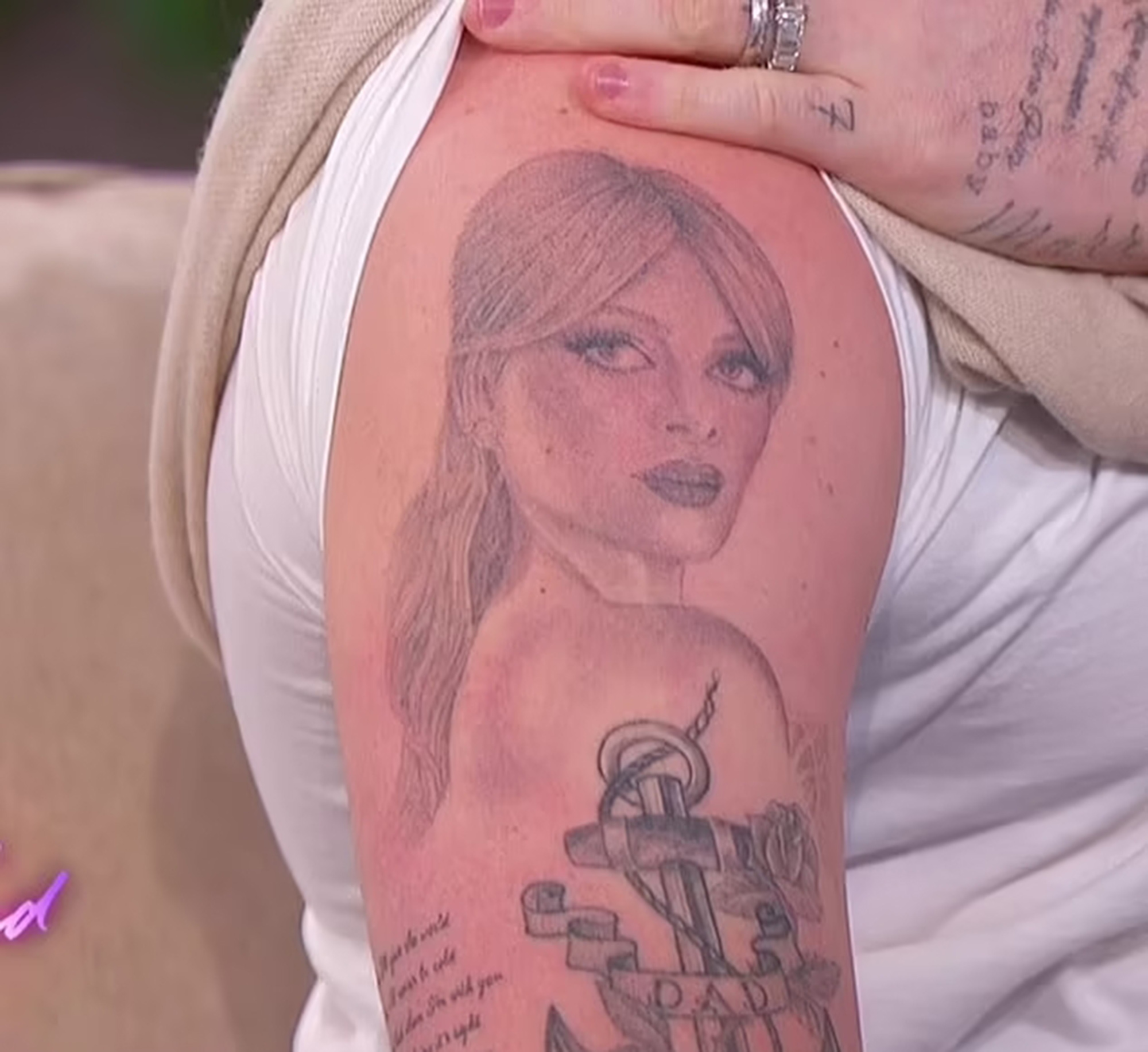 Brooklyn Beckham Nicola Peltz portrait tattoo