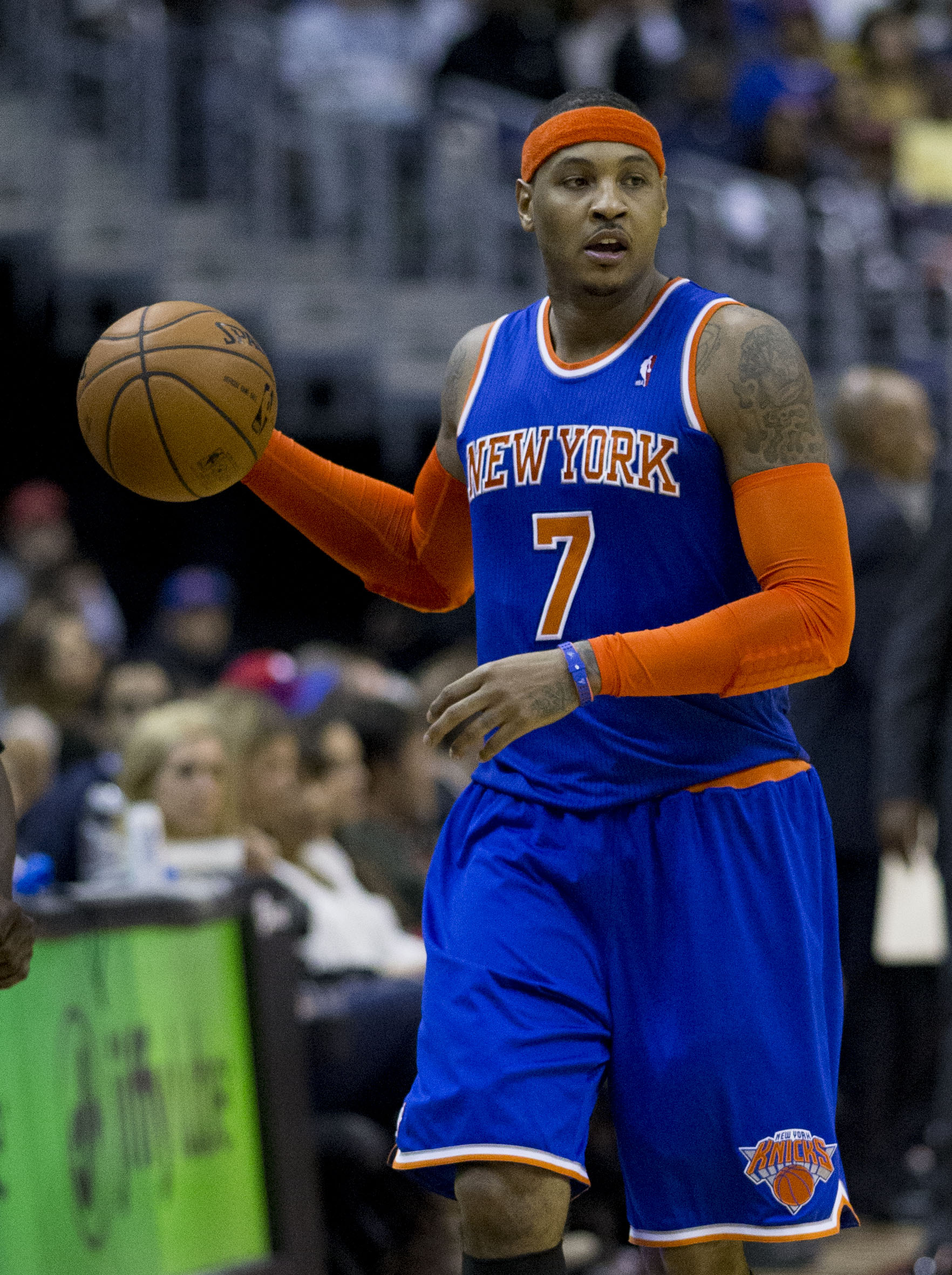 Carmelo Anthony right shoulder and arm tattoos