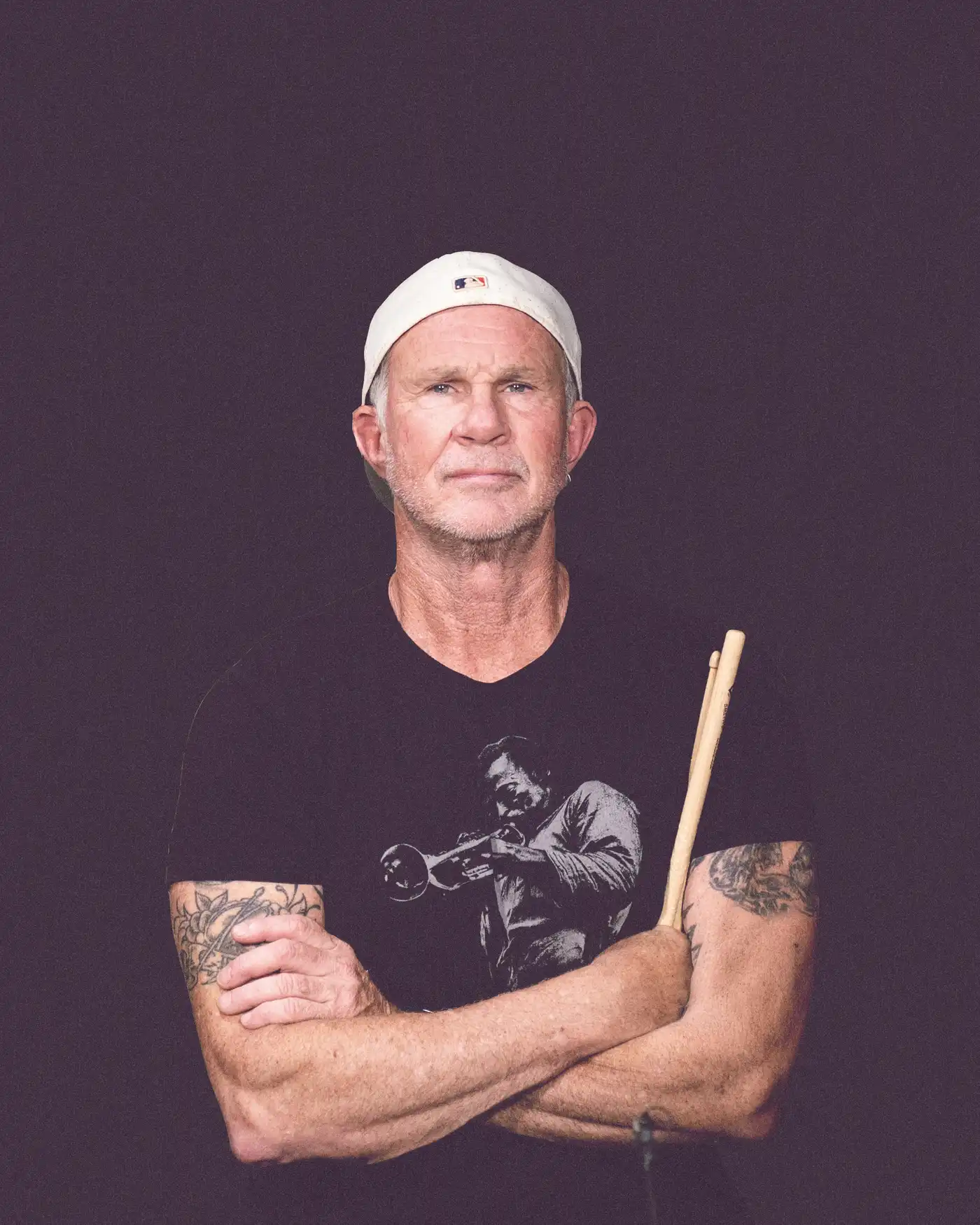 Chad Smith tattooed arms in portrait