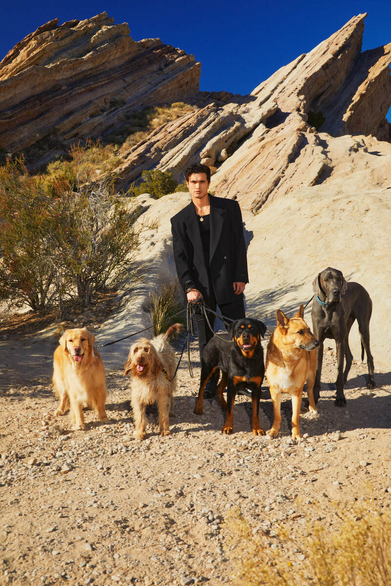 Charles Melton in a contextual photograph: contextual portrait, not tattoo evidence; not tattoo evidence