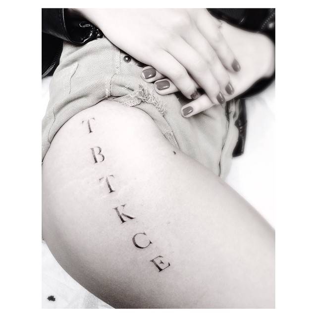 Chloe Grace Moretz family initials tattoo