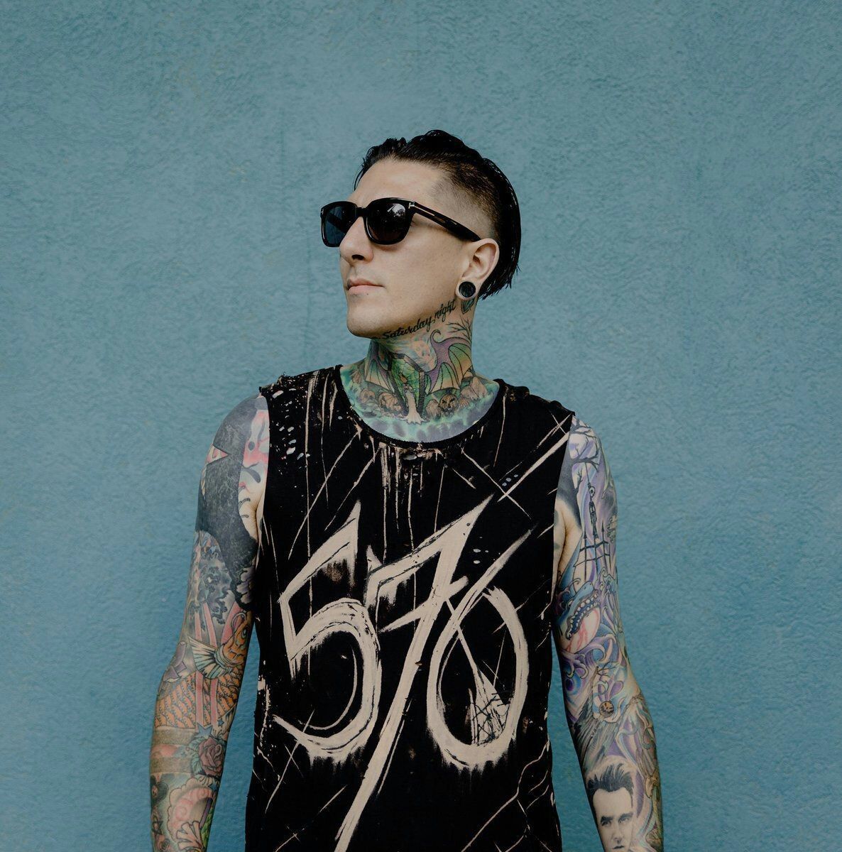 Chris Motionless arm tattoos