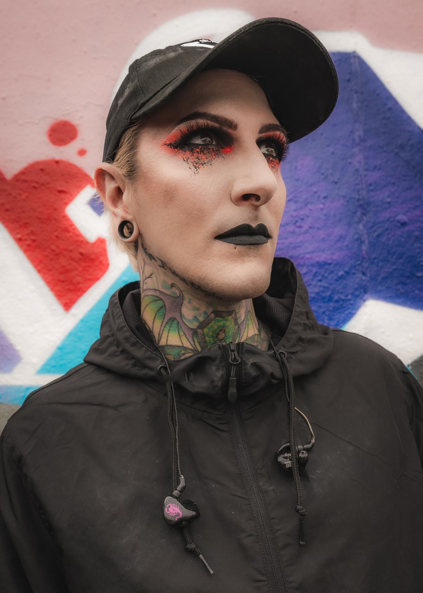 Chris Motionless forearm and neck tattoos