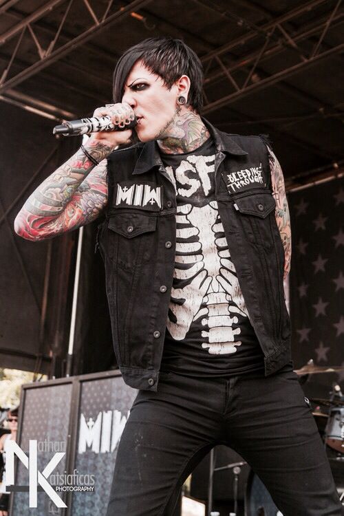 Chris Motionless tattooed arms portrait