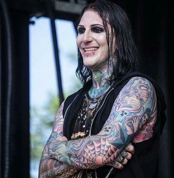 Chris Motionless tattooed arms close-up