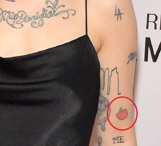 Christina Perri apple tattoo