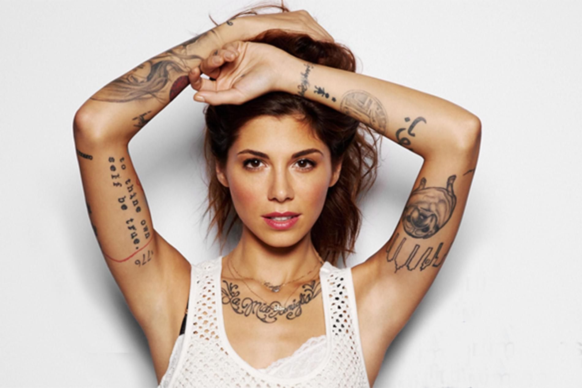Christina Perri visible arm tattoos