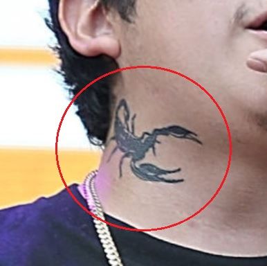 Cuco tattoos: inline scorpion neck tattoo image