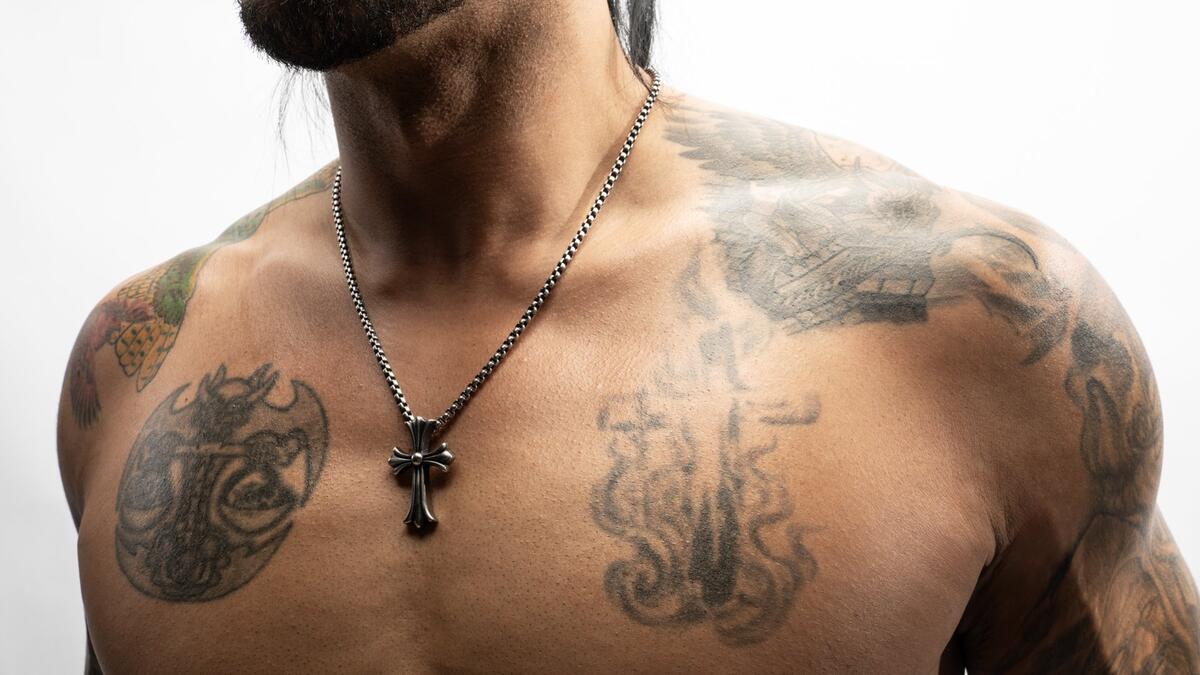Damian Priest chest ink closeup