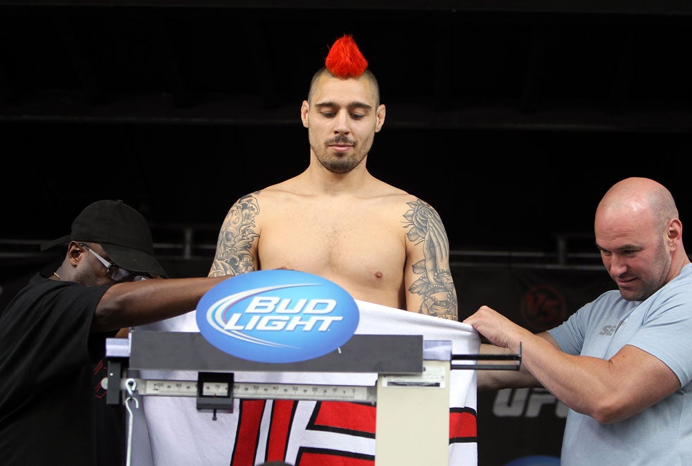 Dan Hardy: The Outlaw look at weigh-ins Dan Hardy in a contextual photograph: The Outlaw look at weigh-ins; not tattoo evidence