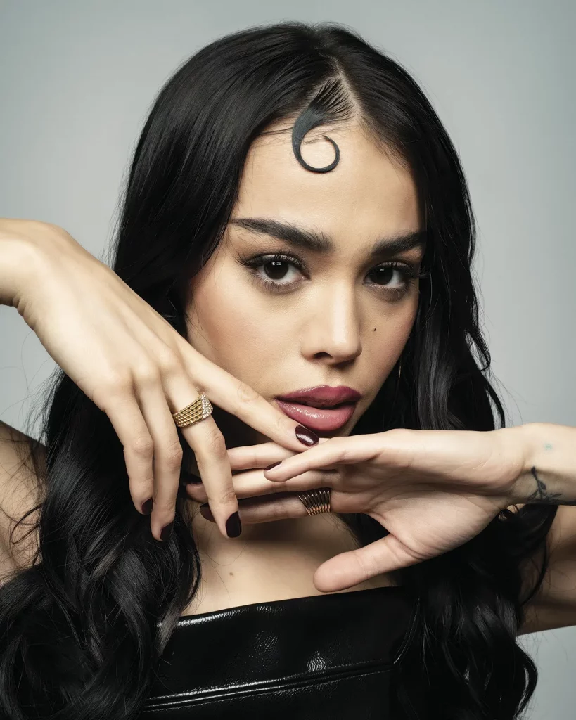 Danna Paola in a contextual photograph: editorial context portrait; not tattoo evidence