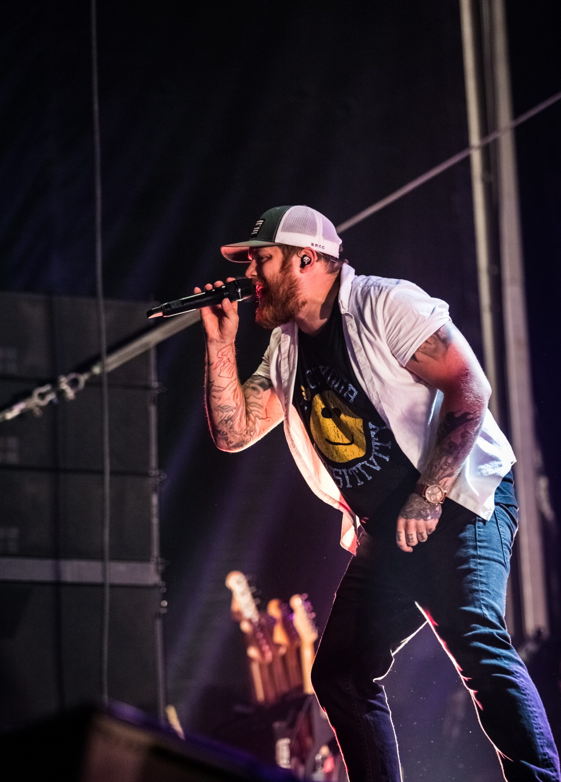 Danny Worsnop tattoo sleeves on stage