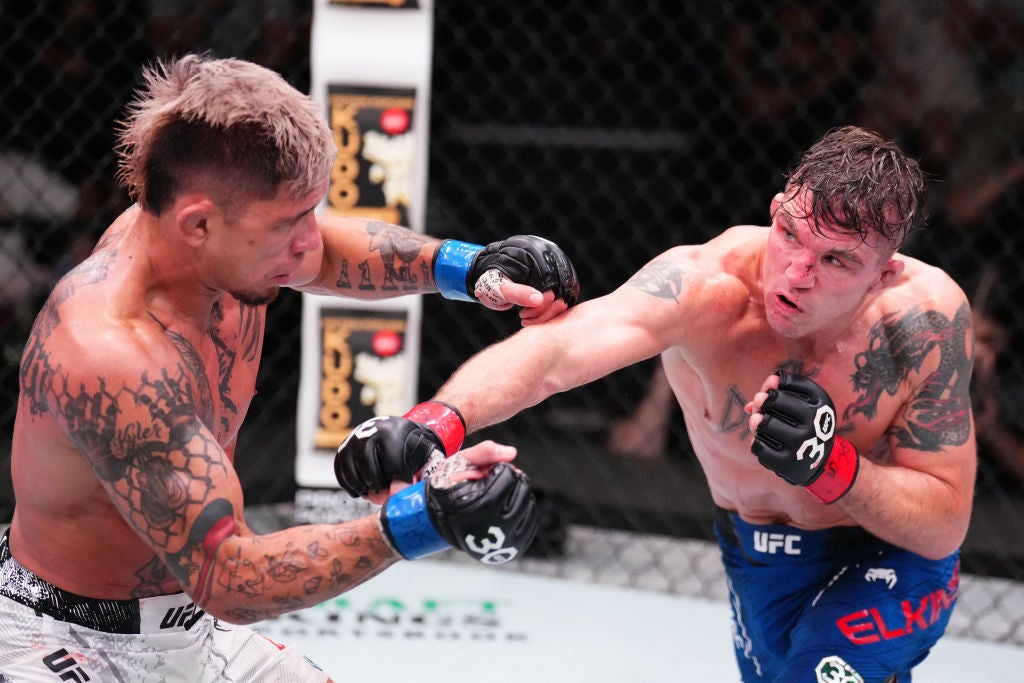 Darren Elkins tattoos: The dragon across the left chest and shoulder