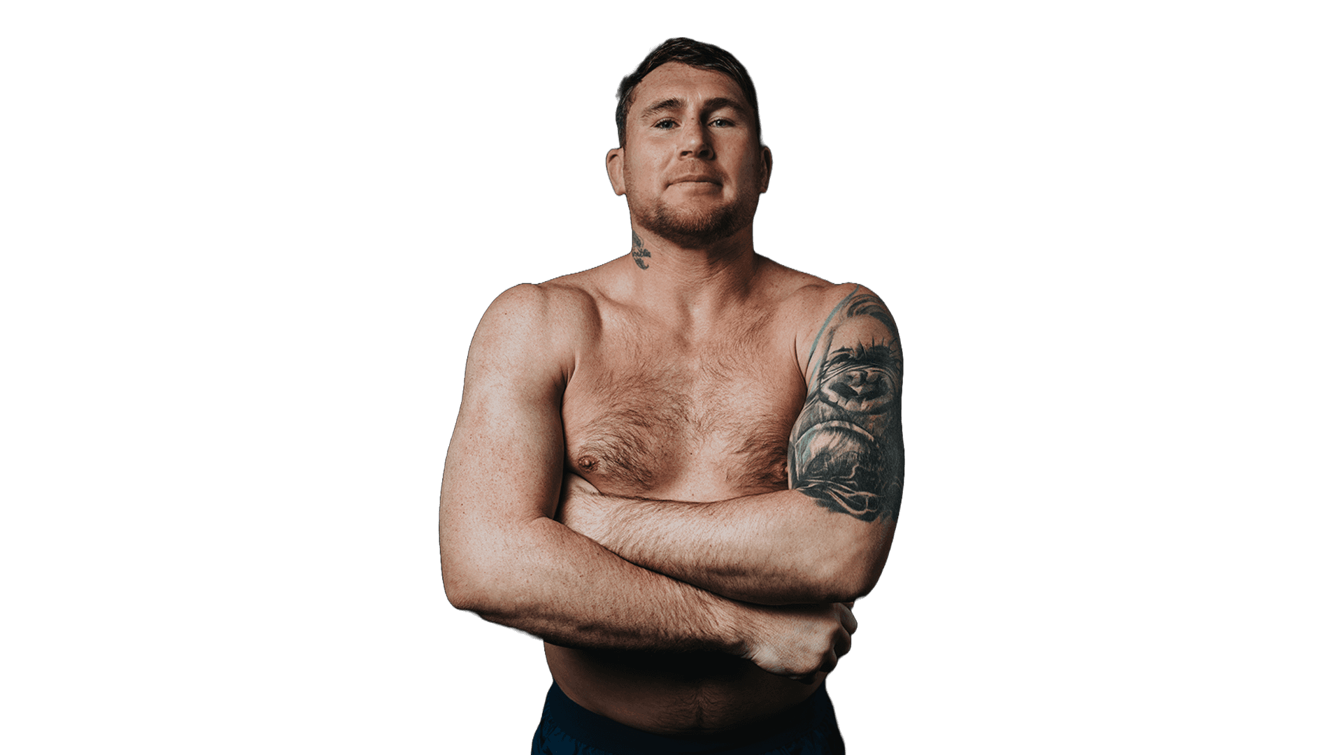 Darren Till showing his gorilla arm and neck tattoos