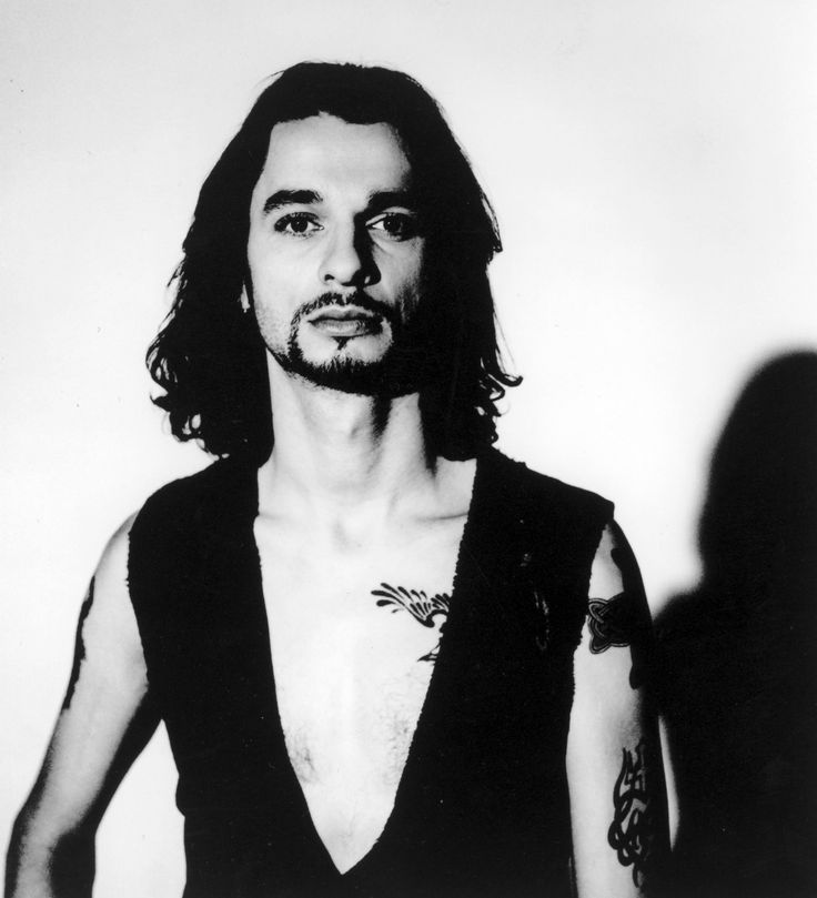 Dave Gahan back and chest tattoos