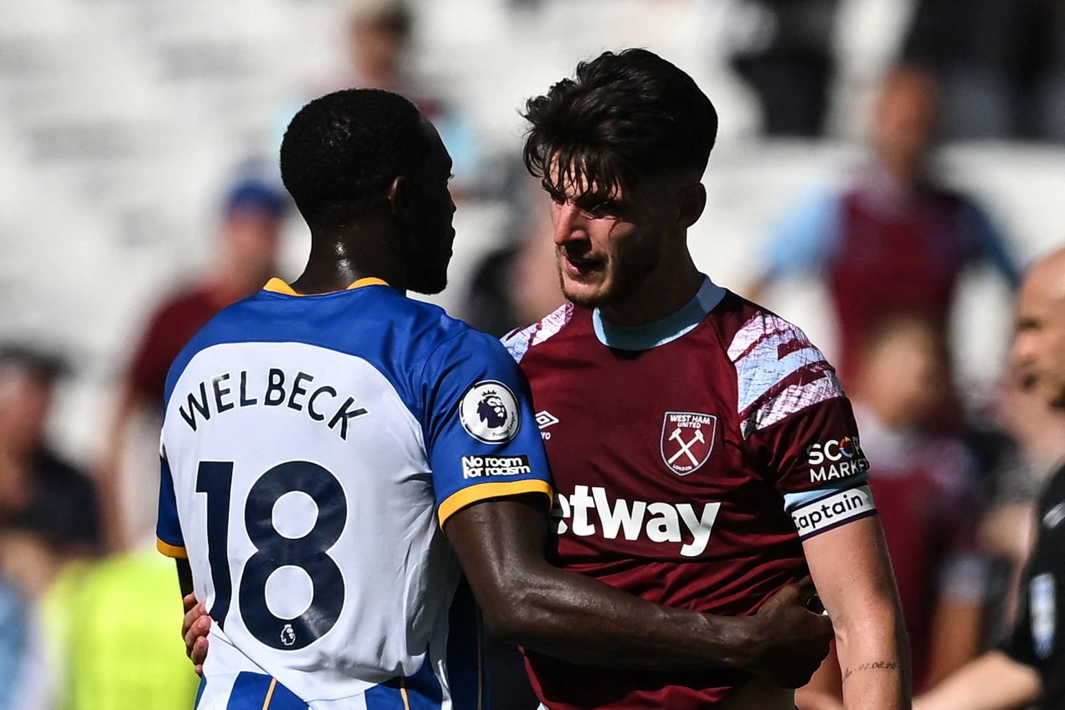 Declan Rice tattoos: Jude name and birth-date forearm tattoo