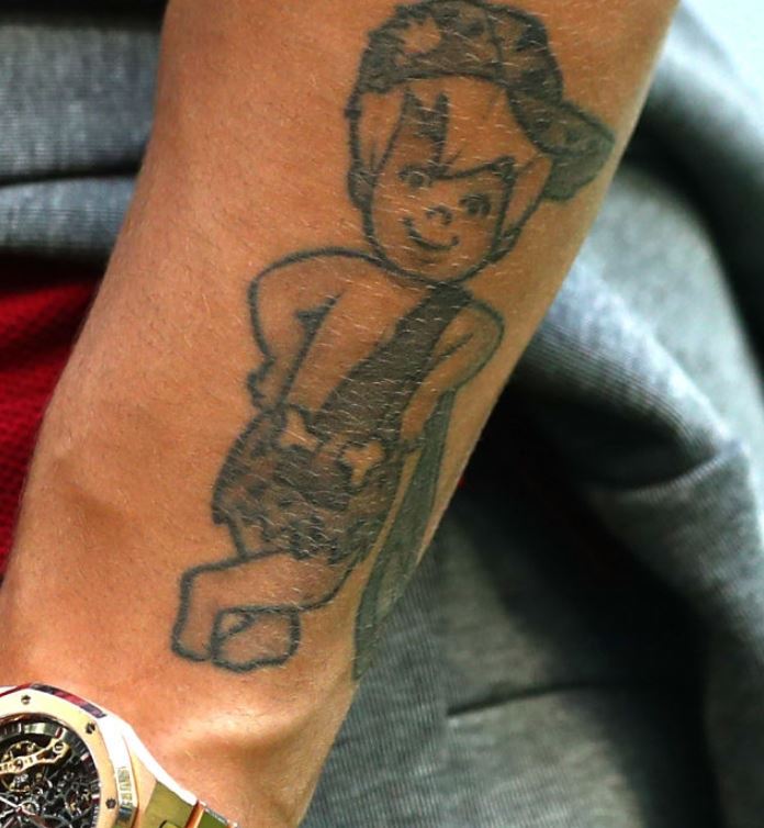 Dele Alli forearm cartoon tattoo Dele Alli tattoos: inline tattoo evidence