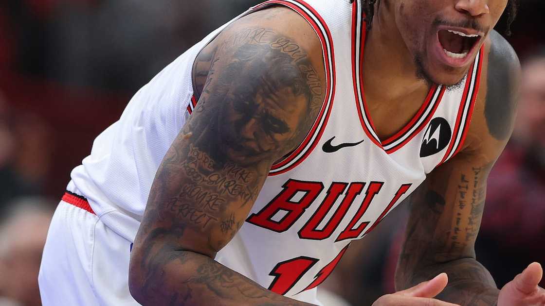DeMar DeRozan Joker tattoo close-up