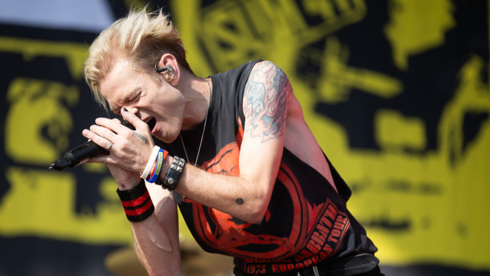 Deryck Whibley stage arm tattoos